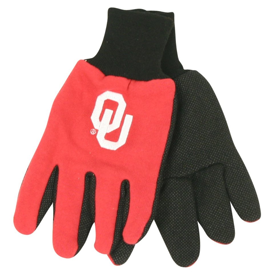 NCAA Licensed Football Oklahoma Sooners Two Tone Team Dot Grip Palm Gloves Factory OEM Parts
