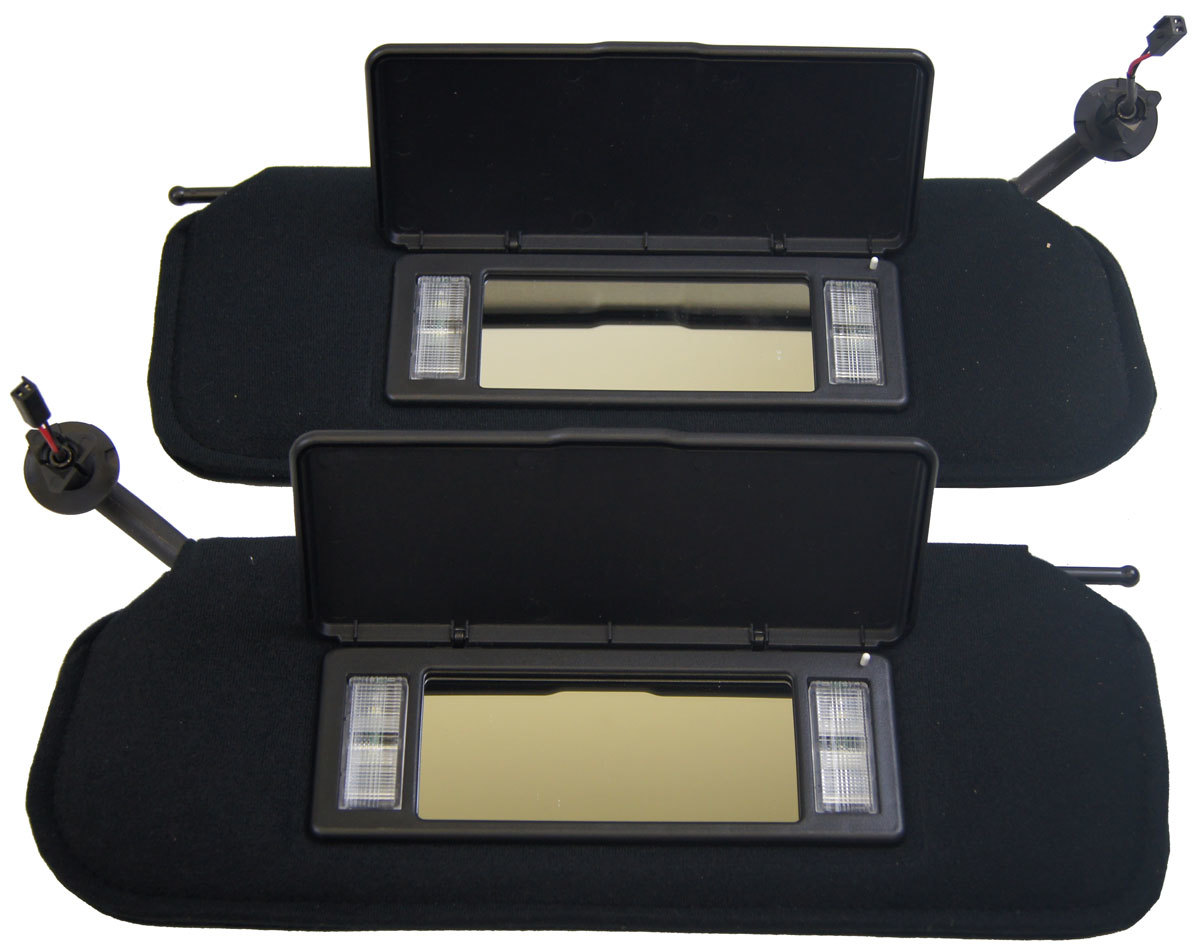 19972004 Chevrolet Corvette C5 Sunvisors Pair Left Right Black W