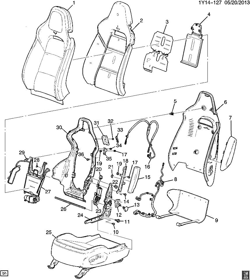 20142015 Chevrolet Corvette C7 LH Seat Airbag Cover Black New OEM 22960458