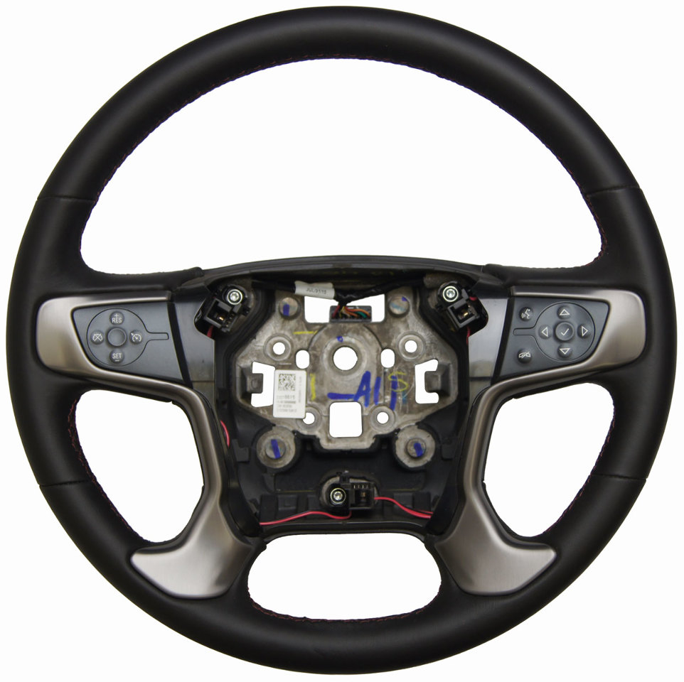 20152016 Silverado Sierra Steering Wheel Black Leather Red Stitching