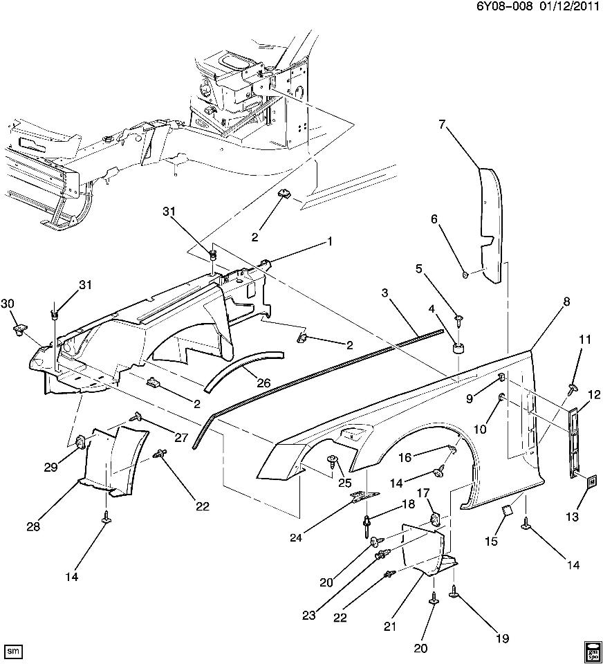2009 Cadillac XLR Front Bumper Support Right RH OEM New 25844510
