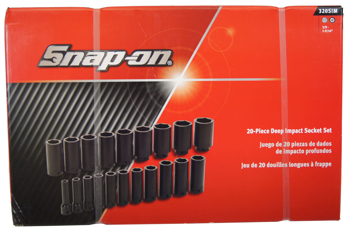 SnapOn Deep Impact Socket Set 20pc New 1/2" Drive 3/8"1 9/16" 320SIM