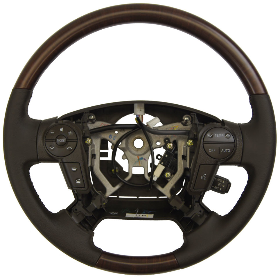 20102012 Toyota Sequoia Steering Wheel Brown Leather W/Wood New