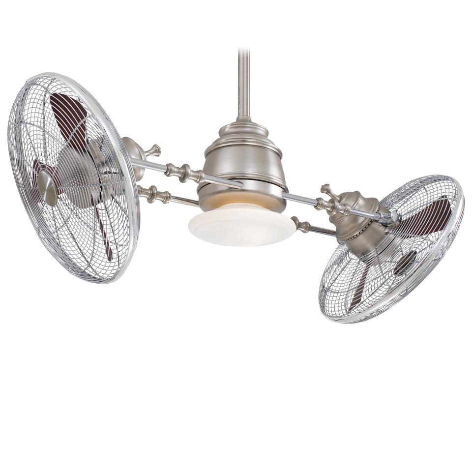 Minka Aire F802-BN/CH Vintage Gyro Brushed Nickel Ceiling Fan Light Wall Contol eBay