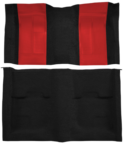 1970 Ford Mustang Mach I Carpet Replacement - Nylon - Complete | Fits: Fastback, with 2 Red Inserts