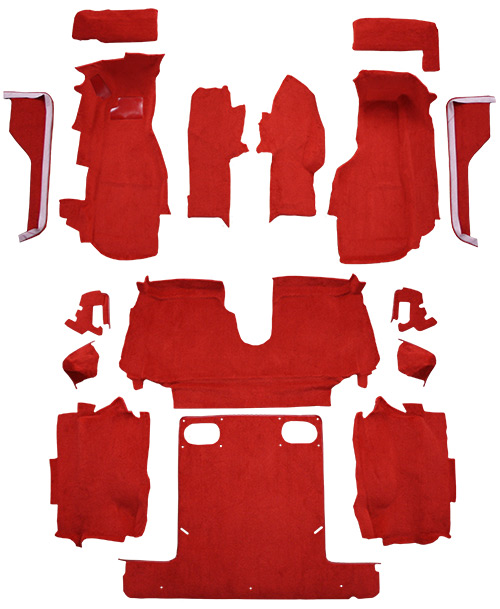 1986-1987 Corvette Carpet Replacement - Cutpile - Mass Back | Fits: Convertible, Complete