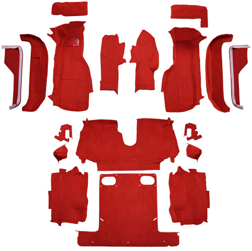 1988-1989 Corvette Carpet Replacement - Cutpile - Mass Back | Fits: Convertible, Complete