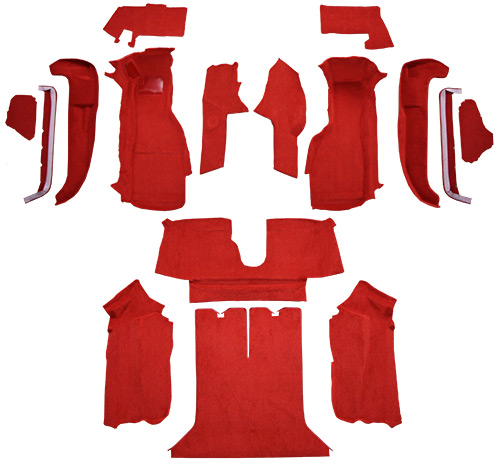 1990-1993 Corvette Carpet Replacement - Cutpile - Mass Back | Fits: Coupe, with 2 Door Latches, Complete