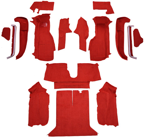 1992-1993 Corvette Carpet Replacement - Cutpile - Mass Back | Fits: Coupe, with 1 Door Latch, Complete