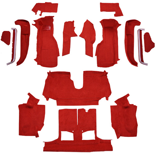 1992-1993 Corvette Carpet Replacement - Cutpile - Mass Back | Fits: Convertible, with 1 Door Latch, Complete