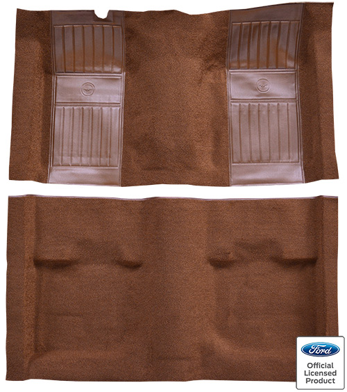 1971-1973 Ford Mustang Mach I Carpet Replacement - Nylon - Complete | Fits: Fastback, with 2 Ginger Running Pony Inserts