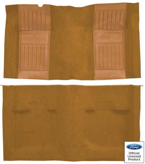 1971-1973 Ford Mustang Mach I Carpet Replacement - Nylon - Complete | Fits: Fastback, with 2 Medium Saddle Running Pony Inserts