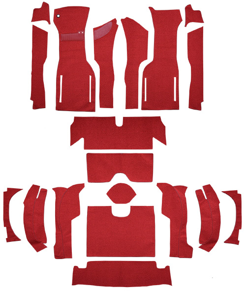 1964 Corvette C2 Carpet Replacement - Loop - Complete | Fits: Roadster, Complete No Pad