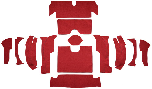 1964 Corvette C2 Carpet Replacement - Loop - Rear Area | Fits: Roadster, Rear with 36 Gallon Tank No Pad