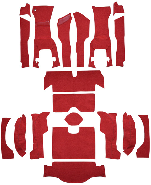 1963 Corvette C2 Carpet Replacement - Loop - Complete | Fits: Coupe, Complete with Tool Box Cut Foam