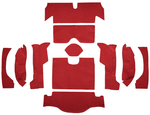 1963 Corvette C2 Carpet Replacement - Loop - Rear Area | Fits: Coupe, Rear in Foam