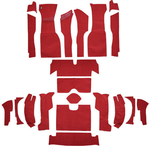 1963 Corvette C2 Carpet Replacement - Loop - Complete | Fits: Roadster, Complete with 36 Gallon Tank Foam