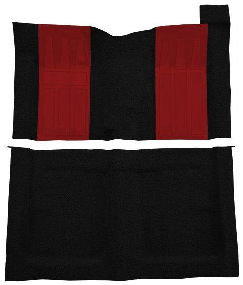 1969 Ford Torino GT Carpet Replacement - Loop - Complete | Fits: 2DR, Hardtop, 4spd, with 2 Red Inserts