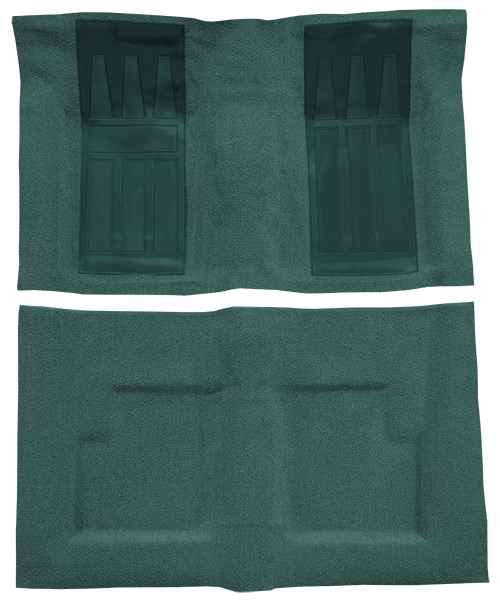 1969-1971 Ford Torino GT Carpet Replacement - Loop - Complete | Fits: 2DR, Convertible, Auto, with 2 Aqua Inserts
