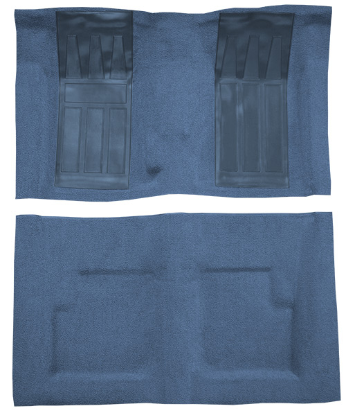 1969 Ford Torino GT Carpet Replacement - Loop - Complete | Fits: 2DR, Convertible, 4spd, with 2 Med Blue Inserts
