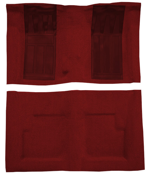 1970-1971 Ford Torino GT Carpet Replacement - Loop - Complete | Fits: 2DR, Convertible, 4spd, with 2 Maroon Inserts