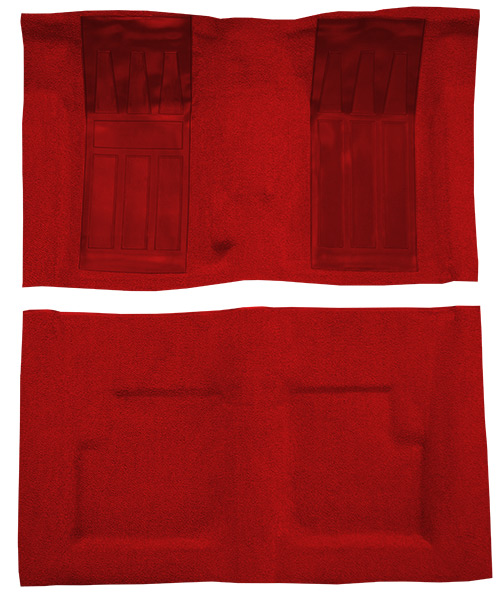 1970-1971 Ford Torino GT Carpet Replacement - Loop - Complete | Fits: 2DR, Convertible, 4spd, with 2 Red Inserts