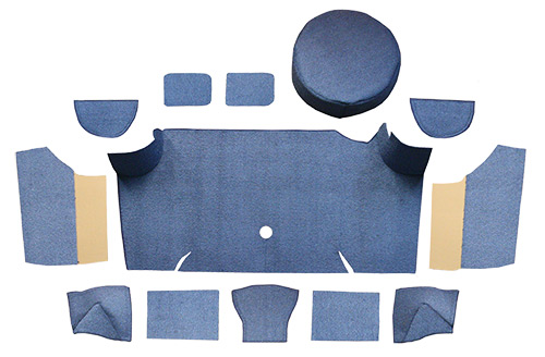 1967-1968 Ford Mustang Trunk Mat - Nylon | Fits: Fastback, Trunk Kit with Boards