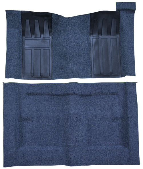 1971 Ford Torino GT Carpet Replacement - Loop - Complete | Fits: 2DR, Auto, with 2 Bright Blue Inserts
