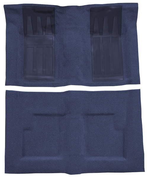 1971 Ford Torino GT Carpet Replacement - Loop - Complete | Fits: 2DR, Convertible, Auto, with 2 Bright Blue Inserts