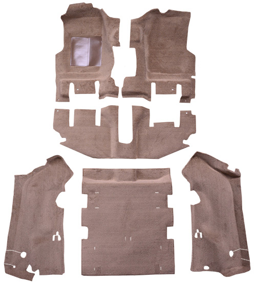 2003-2006 Jeep Wrangler Carpet Replacement - Cutpile - Mass Back | Fits: Long Console, w/o Rocker Panels, Complete