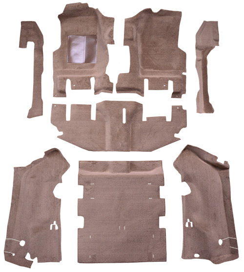 2003-2006 Jeep Wrangler Carpet Replacement - Cutpile - Mass Back | Fits: Short Console, with Rocker Panels, Complete
