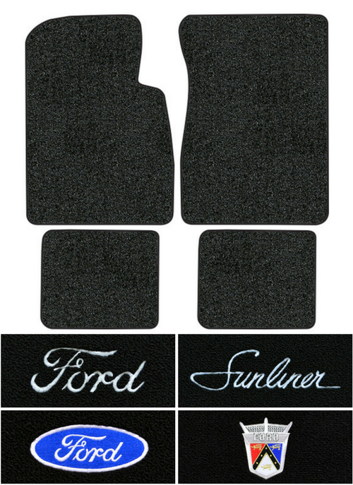 1957-1958 Ford Sunliner Floor Mats - 4pc - Loop