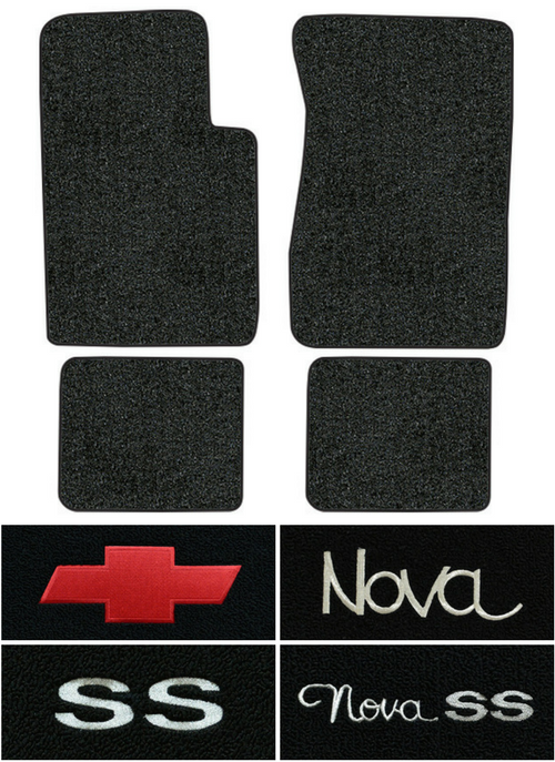 Rubber 4pc Floor Mats For 1963 1964 Chevrolet Chevy Ii Pick Year