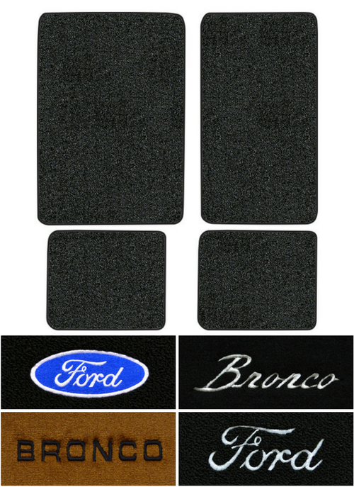 1974-1977 Ford Bronco Floor Mats - 4pc - Cutpile
