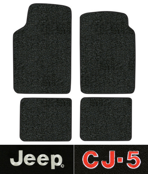 1955-1958 Jeep Willys CJ-5 Floor Mats - 4pc - Loop