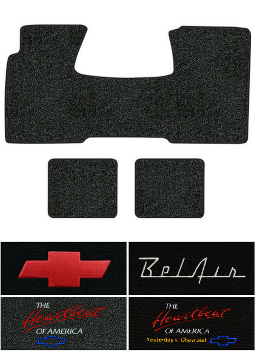 1955-1957 Chevy Bel Air Nomad Floor Mats - 3pc - Loop | Fits: 2DR, Wagon, 1pc Frt & 2pc Rrs