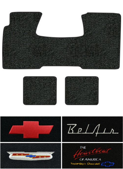 1955-1956 Chevy Bel Air Floor Mats - 3pc - Daytona | Fits: 1pc Frt & 2pc Rrs