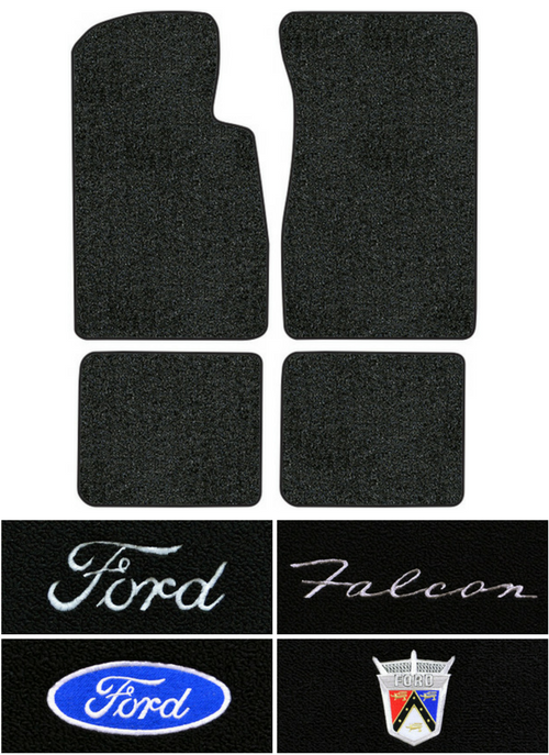 1963-1965 Ford Falcon Floor Mats - 4pc - Loop | Fits: 2DR, Convertible