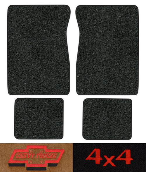 1976-1980 Chevy C20 Floor Mats - 4pc - Cutpile | Fits: Crew Cab