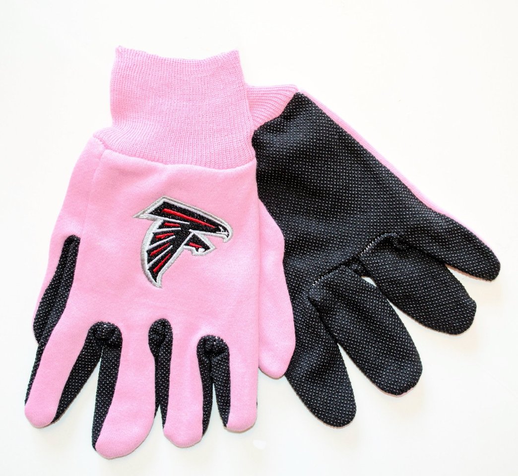 NFL Licensed Football Atlanta Falcons Pink Black Two Tone Dot Grip Palm