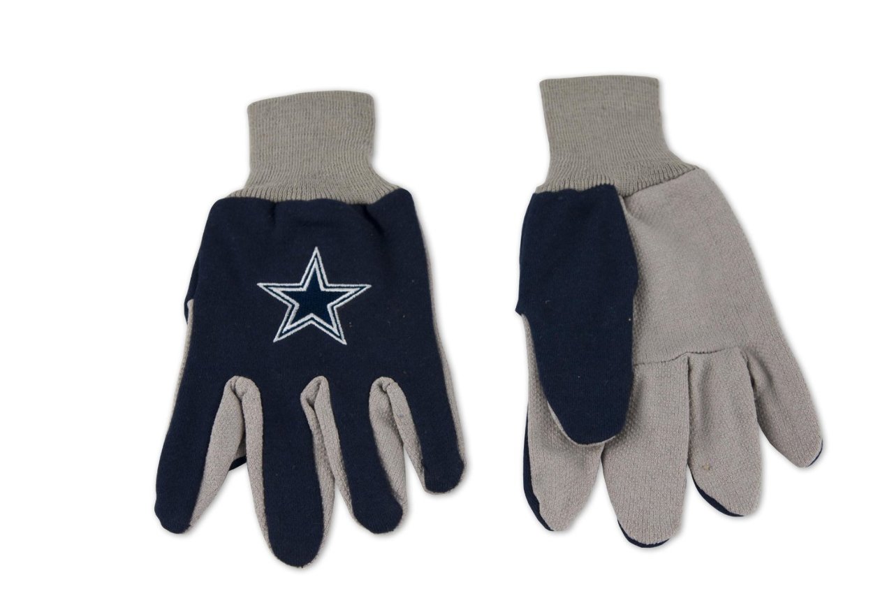 NFL Licensed Football Dallas Cowboys Two Tone Team Dot Grip Palm Gloves