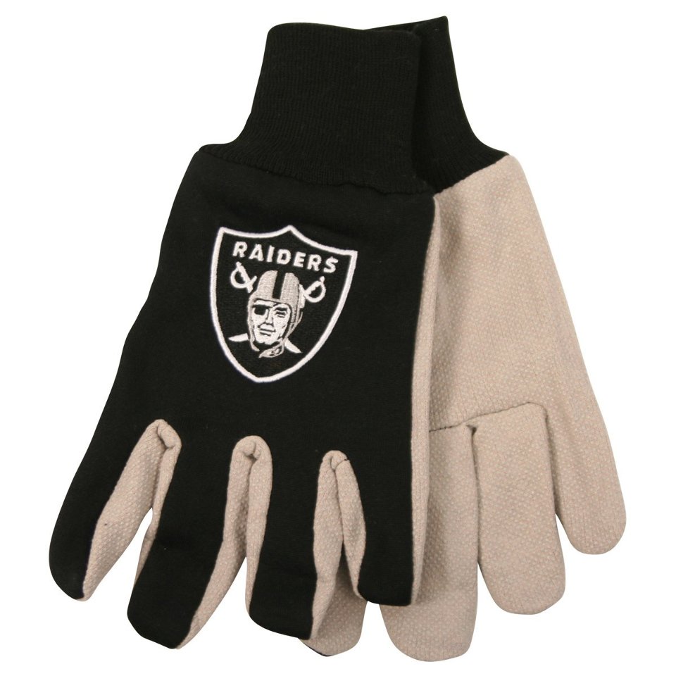 NFL Licensed Football Oakland Raiders Two Tone Team Dot Grip Palm
