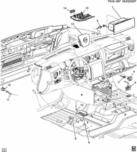 2008-2009 Hummer H2 Genuine OEM Air Bag Airbag Impact ... 06 hummer h3 dash fuse box location 