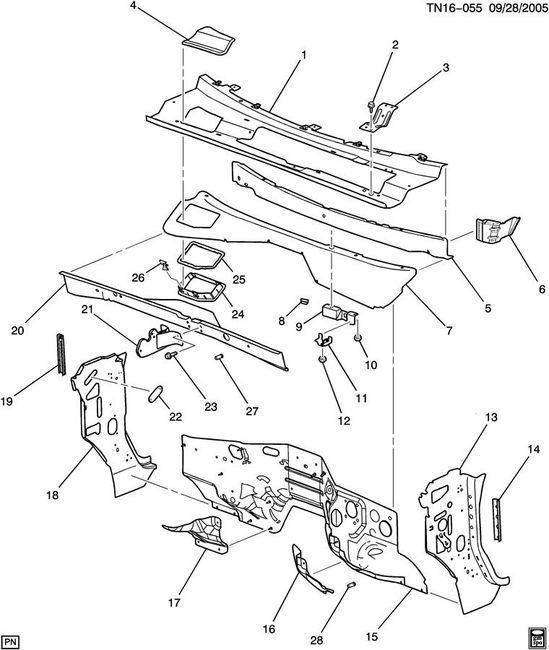 20032009 Hummer H2 Cowl Cover Hardware Access Dash Panel New OEM 15070067 Factory OEM Parts