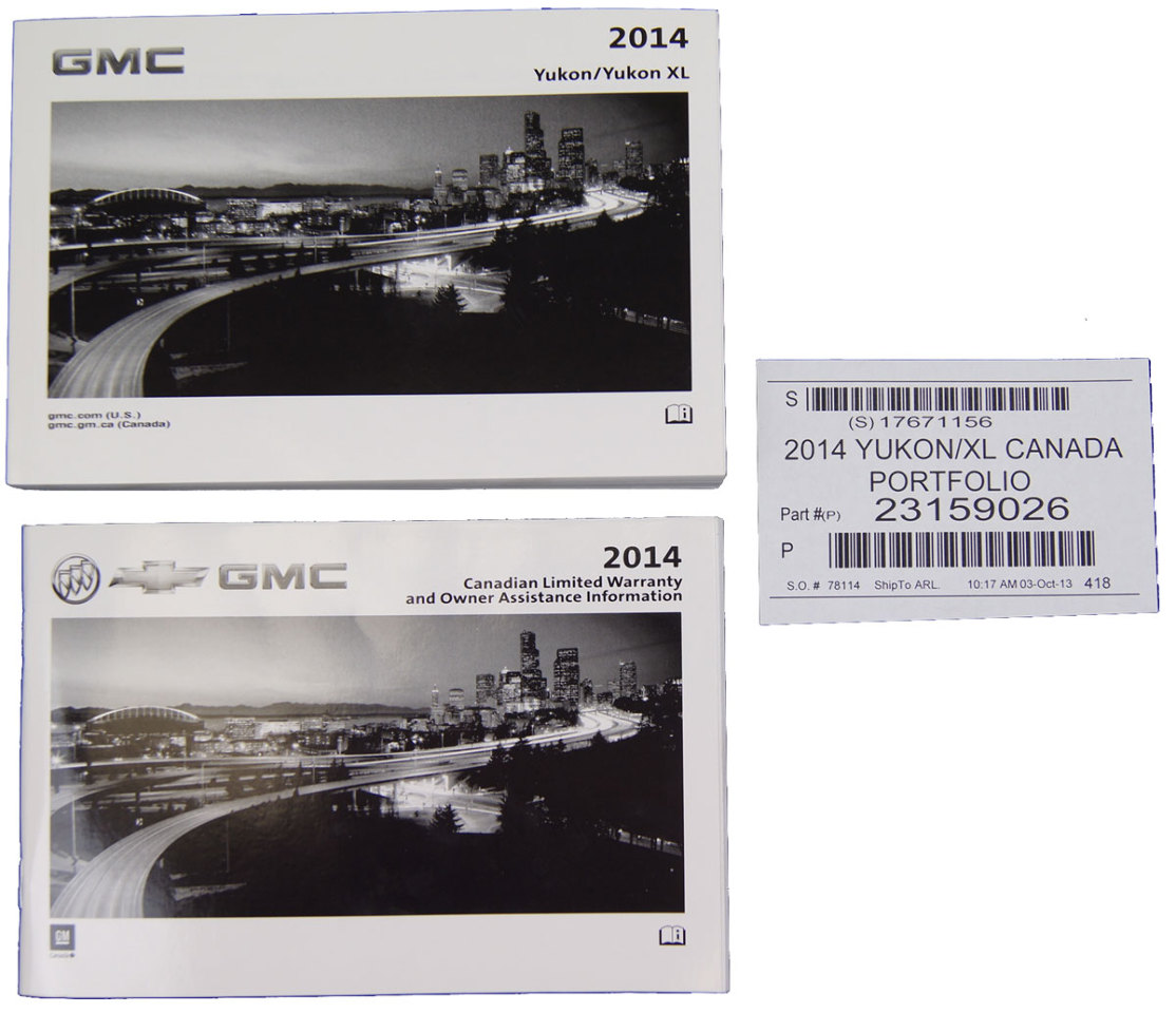 2014 GMC Yukon & Yukon XL Owners Manual Booklet New Canada Model W/Warranty ...