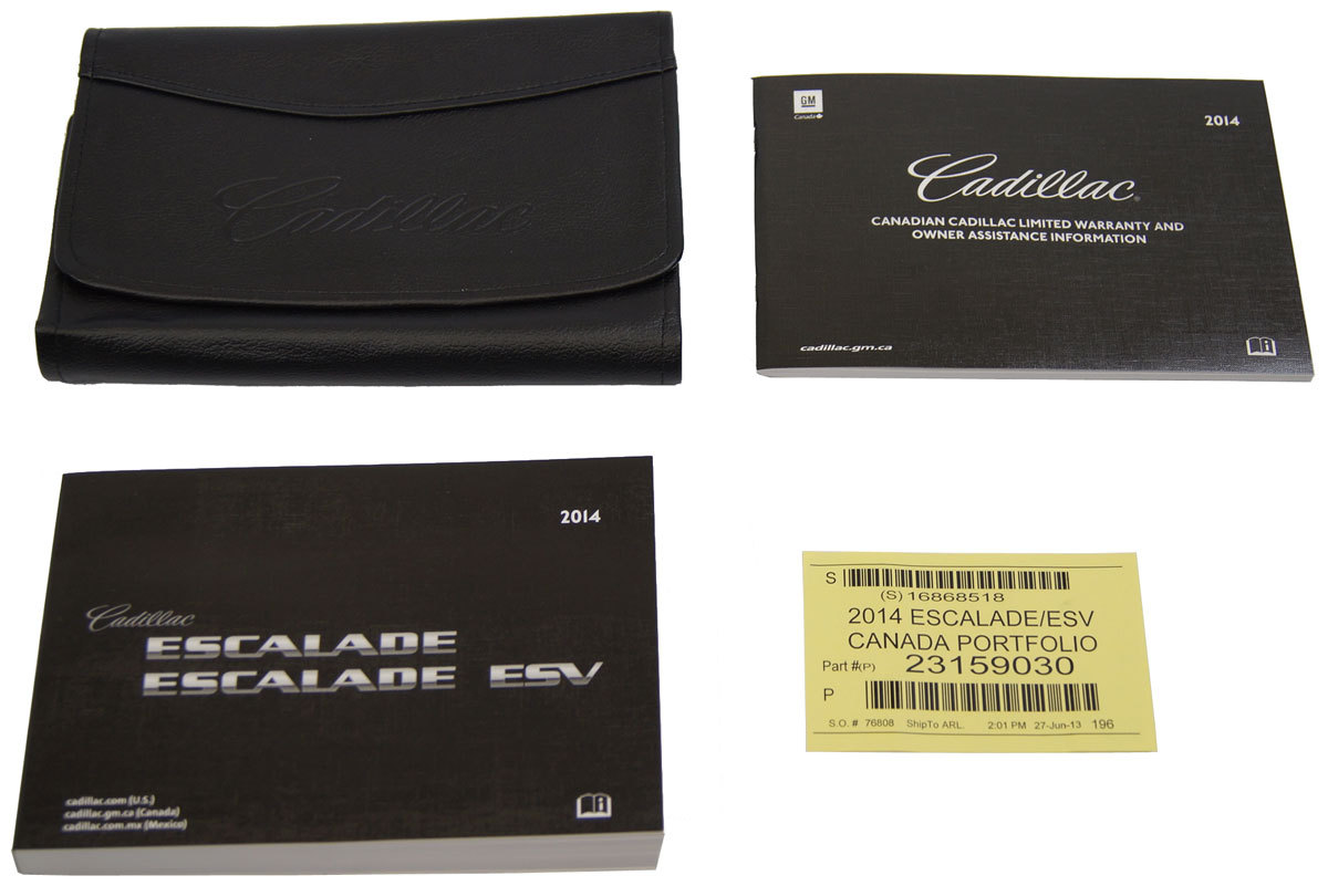 2014 Cadillac Escalade & Escalade ESV Owners Manual Booklet W/ Leather Pouch ...