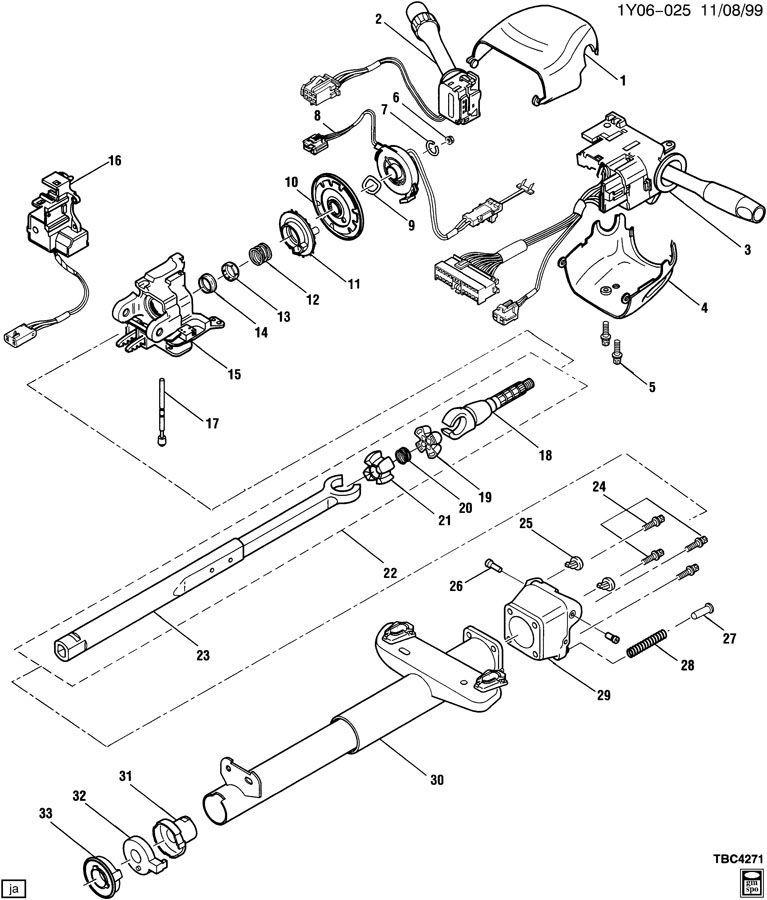 1997-2004 Chevrolet Corvette C5 Windshield Wiper Stalk Used 26047377