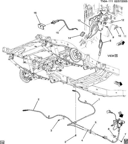2006-2010 Hummer H3 RH E Emergency Park Parking Brake Cable