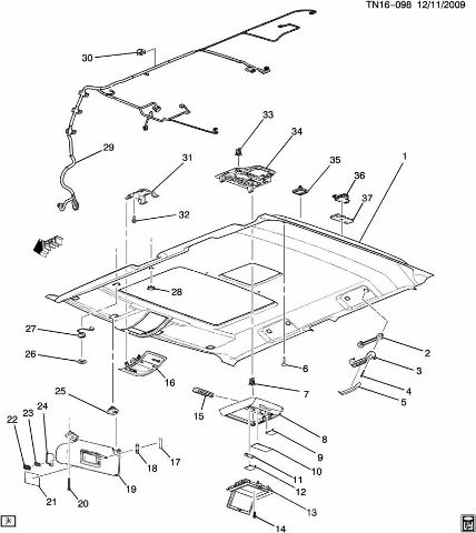 hamhamページ 2008-09 Hummer H2 Overhead Map Light Console W/Sunroof