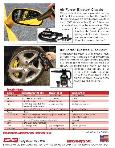 MetroVac SK-1 Blaster SideKick Automotive Portable Compact Car Dryer